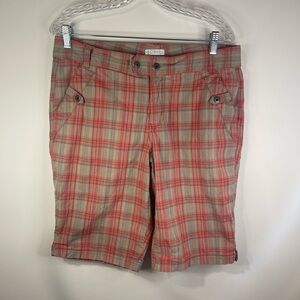 Columbia Plaid Shorts in orange and‎ Tan